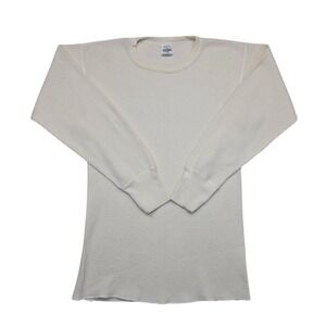 Vintage Morgan Mills Long Johns Waffle Knit Thermal Top XL Cream Made in USA